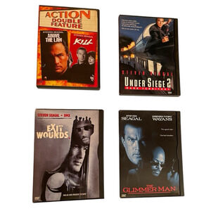 Steven Seagal DVD Lot - Action Dbl Feature,Under Siege 2,ExitWounds ,Glimmer Man